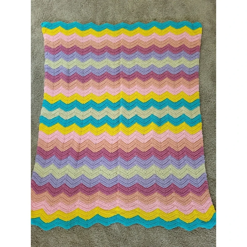 Handmade Crochet Afghan Blanket Appox. 54